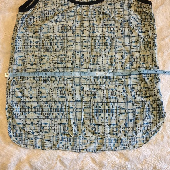 100% Silk Black Trim Art Museum Tank Top - Picture 7 of 11